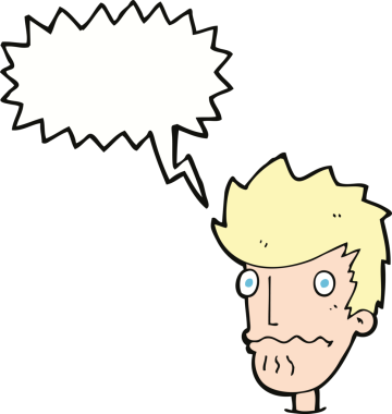 Bir insan tarafından çizilmiş konuşma balonlu sinirli bir adam.