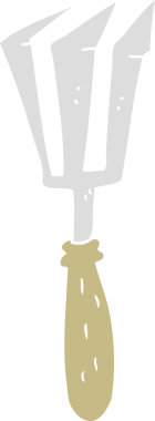 Bir insan tarafından çizilmiş bahçe aletinin düz renk çizimi