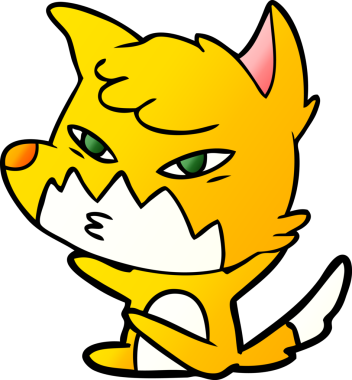 Bir insan tarafından çizilmiş tilki çizgi film karakteri