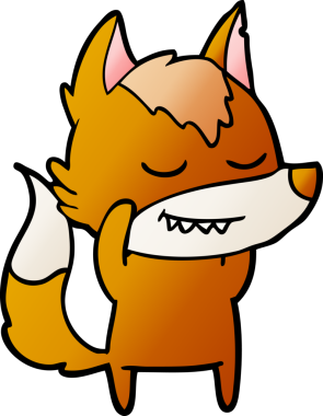 Bir insan tarafından çizilmiş tilki çizgi film karakteri