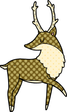 Bir insan tarafından çizilmiş karikatür geyiği.