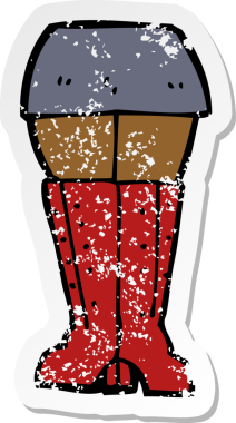 Bir insan tarafından çizilmiş çizgi film bacaklarının gerilimli yapıştırması.