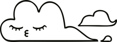 Bir insan tarafından çizilmiş bir fırtına bulutu çizimi