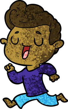 Bir insan tarafından çizilmiş mutlu çizgi film adamı.