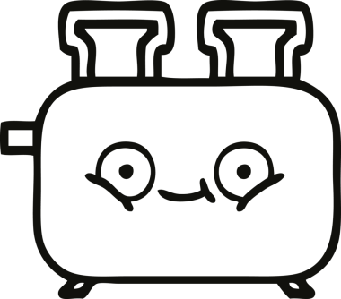 Bir insan tarafından çizilmiş bir tost makinesinin çizgi çizimi