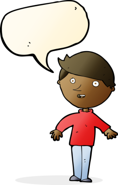 Bir insan tarafından çizilmiş konuşma balonlu mutlu adam çizgi filmi.