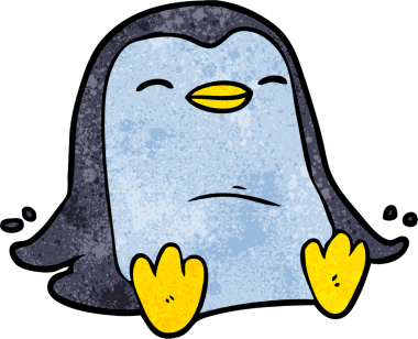 bir insan tarafından çizilmiş penguen çizgi filmi