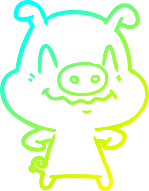 Bir insan tarafından çizilmiş bir domuz çizgi filminin soğuk gradyanı.