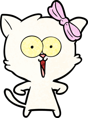 Bir insan tarafından çizilmiş çizgi film kedisi.