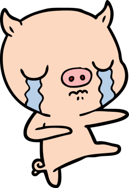 Bir insan tarafından çizilmiş domuz ağlaması.