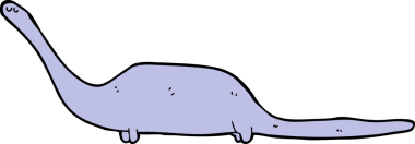 Bir insan tarafından çizilmiş karikatür dinozor.