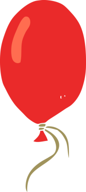 Bir insan tarafından çizilen balonun düz renk çizimi