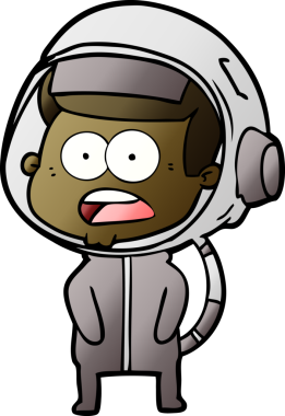 Karikatür bir insan tarafından çizilen astronotu şaşırttı.