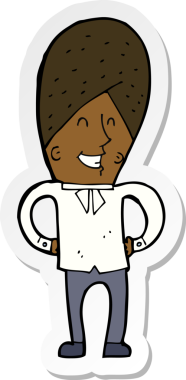 Bir insan tarafından çizilmiş mutlu bir adamın çıkartması.