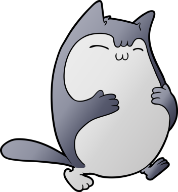 Bir insan tarafından çizilmiş çizgi film kedisi.