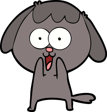 Bir insan tarafından çizilmiş şirin bir çizgi film köpeği.