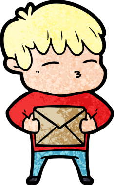 Bir insan tarafından çizilmiş meraklı bir çocuk.