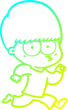 Bir insan tarafından çizilmiş gergin bir çizgi film çocuğu çizimi.