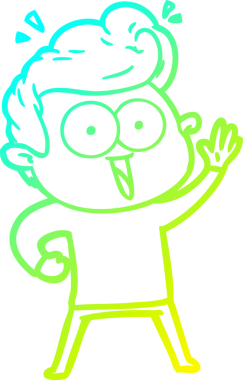 Bir insan tarafından çizilmiş soğuk çizgi çizgi film karakteri.