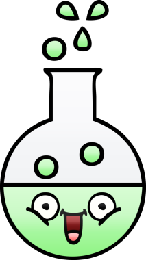 Bir insan tarafından çizilmiş bir test tüpünün gölgeli çizgi filmi.