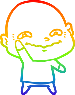 Gökkuşağı gradyan çizimi bir insan tarafından çizilmiş ürkütücü bir çizgi.