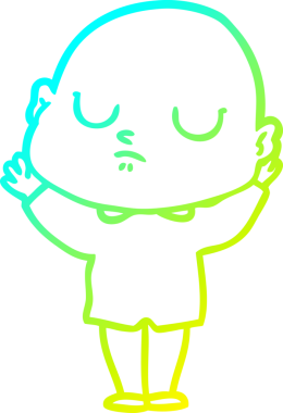 Bir insan tarafından çizilmiş kel bir adamın soğuk çizgi çizimi.