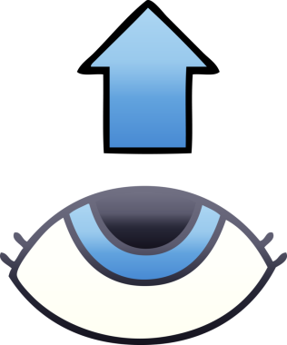 Bir insan tarafından çizilmiş gölgelenmiş göz karikatürü.