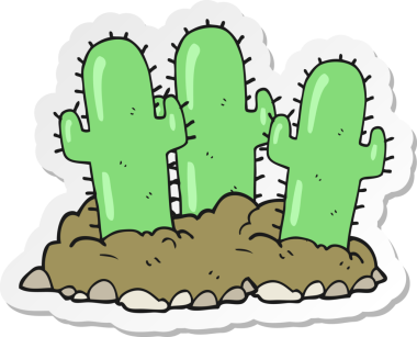 Bir insan tarafından çizilmiş bir kaktüsün çıkartması.