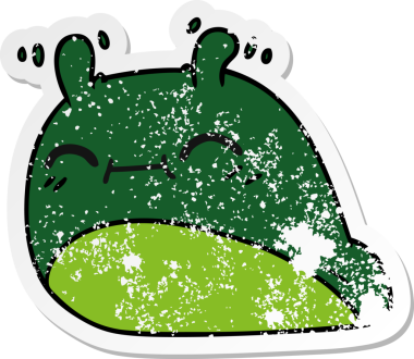 Bir insan tarafından çizilmiş mutlu bir kawaii sümüklü böceğinin serbest sticker 'ı.