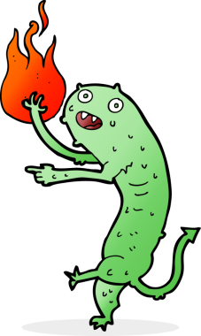 Bir insan tarafından çizilmiş küçük bir ateş parçası.