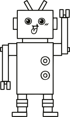 Bir insan tarafından çizilmiş robot çizimi