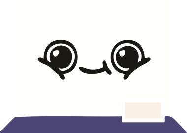 Bir insan tarafından çizilmiş beyaz bir panonun düz renkli retro karikatürü