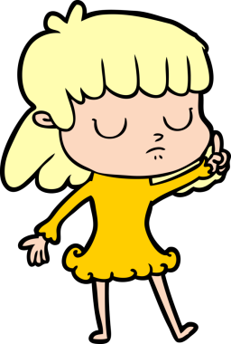 Bir insan tarafından çizilmiş ilgisiz bir kadın çizgi filmi.