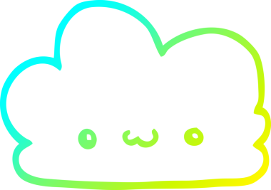 Bir insan tarafından çizilmiş soğuk bir çizgi film bulutunun çizimi.