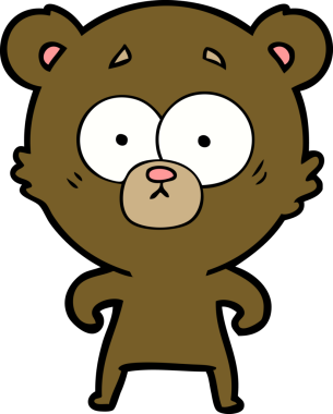 Bir insan tarafından çizilmiş sürpriz ayı karikatürü