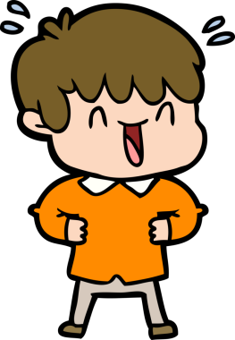 Bir insan tarafından çizilmiş gülen çocuk.