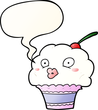 Bir insan tarafından çizilmiş konuşma baloncuklu komik çizgi film keki.