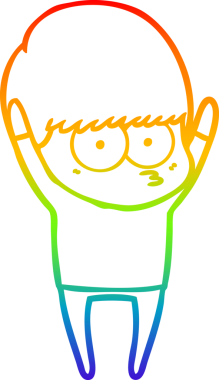 gökkuşağı gradyan çizgi çizimi bir insan tarafından çizilmiş bir çizgi film çocuğu