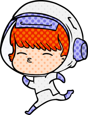 bir insan tarafından çizilmiş astronot çizgi filmi.