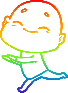 gökkuşağı gradyan çizimi mutlu bir çizgi kel adamın çizimi bir insan tarafından çizildi