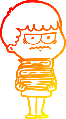 Bir insan tarafından çizilmiş, kızgın bir çizgi film karakteri.