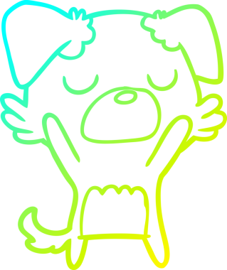 Bir insan tarafından çizilen çizgi film köpeğinin soğuk gradyan çizgisi.