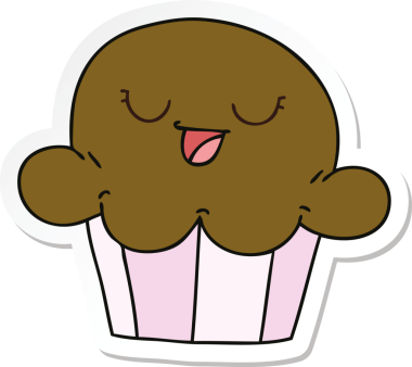 Bir insan tarafından çizilmiş garip bir el yazısı çizilmiş mutlu kek.