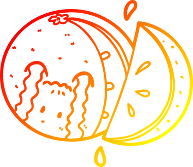 Bir insan tarafından çizilmiş sıcak çizgi portakal.