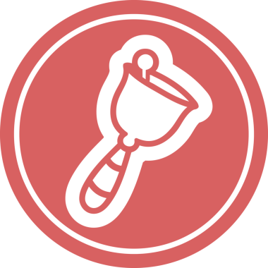 Bir insan tarafından çizilmiş el çanı dairesel simgesi