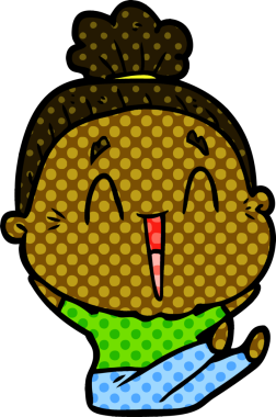 Bir insan tarafından çizilmiş mutlu yaşlı kadın çizgi filmi.