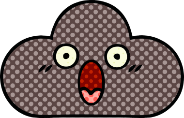 Bir insan tarafından çizilmiş bir fırtına bulutunun karikatürü.