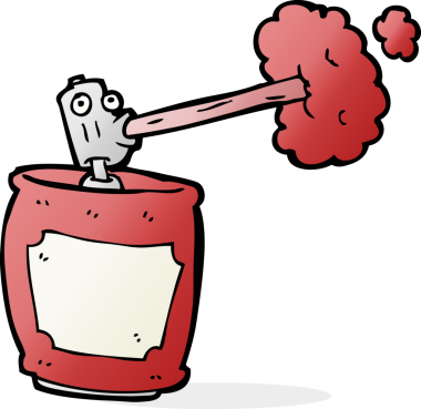 Bir insan tarafından çizilmiş çizgi film spreyi.