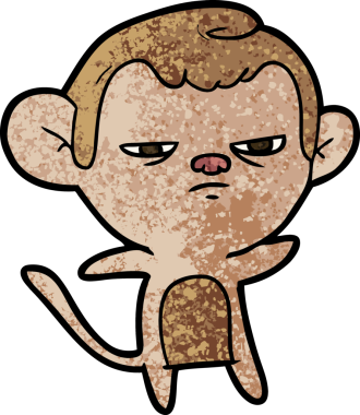 Bir insan tarafından çizilmiş çizgi maymun.