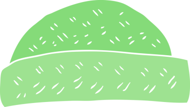 Bir insan tarafından çizilen şapkanın düz renk çizimi